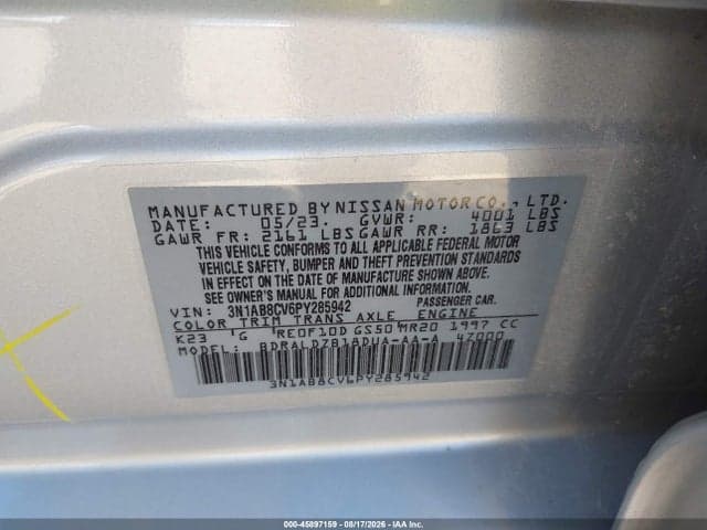 2023 NISSAN SENTRA SV XTRONIC CVT 9