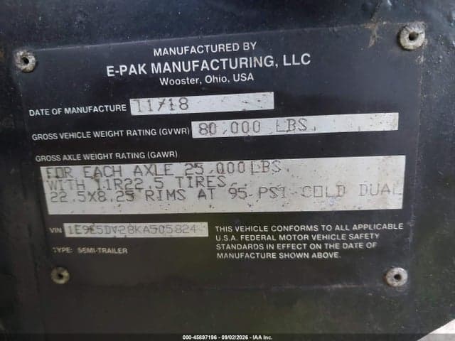 2019 E-PAK DUMP SEMI TRAILER 9