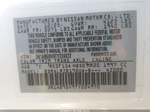 2026 NISSAN SENTRA SR 9