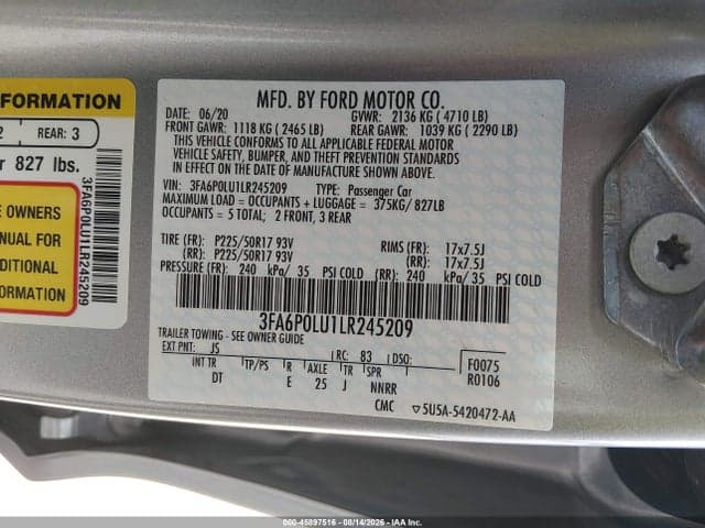 2020 FORD FUSION HYBRID SE 9
