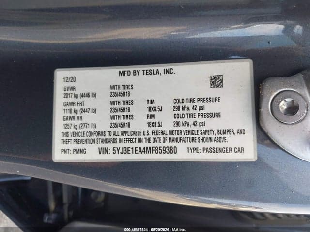 2021 TESLA MODEL 3 STANDARD RANGE PLUS REAR-WHEEL DRIVE 9