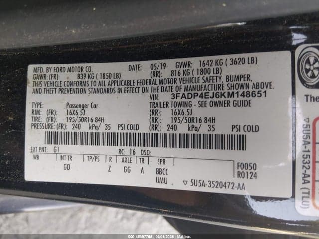 2019 FORD FIESTA SE 9