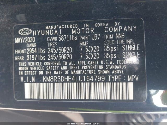 2020 HYUNDAI PALISADE SEL 9