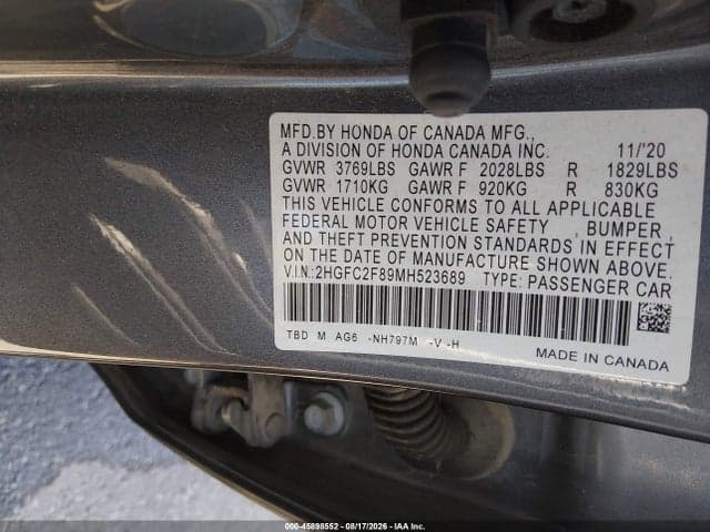 2021 HONDA CIVIC SPORT 9