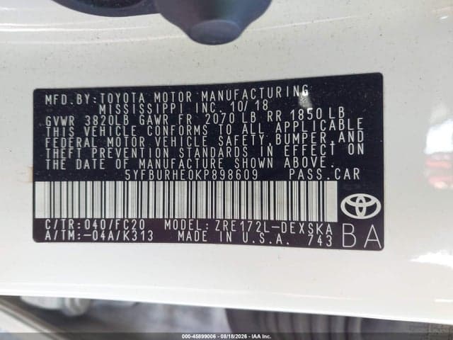 2019 TOYOTA COROLLA SE 9
