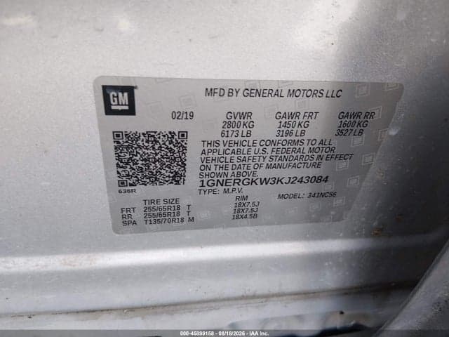 2019 CHEVROLET TRAVERSE 1LT 9