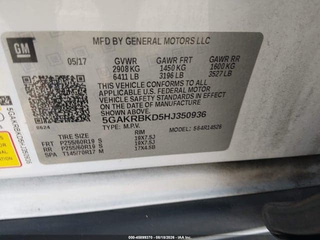 2017 BUICK ENCLAVE LEATHER 4