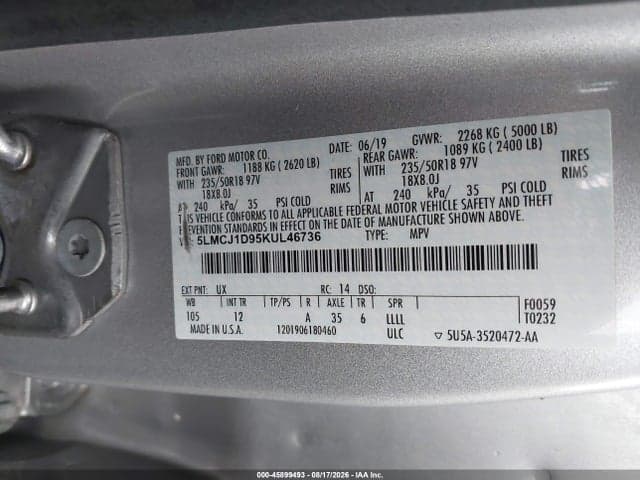 2019 LINCOLN MKC STANDARD 9