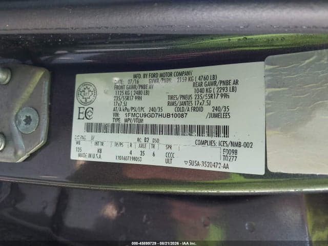 2017 FORD ESCAPE SE 9