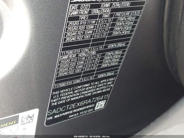 2024 JAGUAR F-PACE R-DYNAMIC S P250 AWD AUTOMATIC 9
