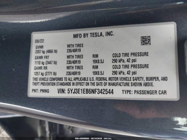 2022 TESLA MODEL 3 LONG RANGE DUAL MOTOR ALL-WHEEL DRIVE 9