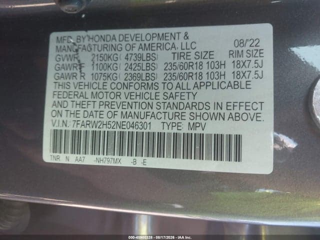 2022 HONDA CR-V AWD EX 9