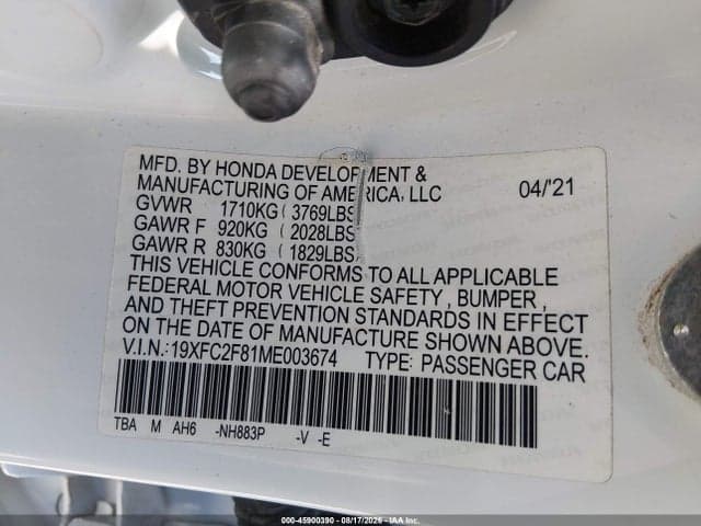 2021 HONDA CIVIC SPORT 9
