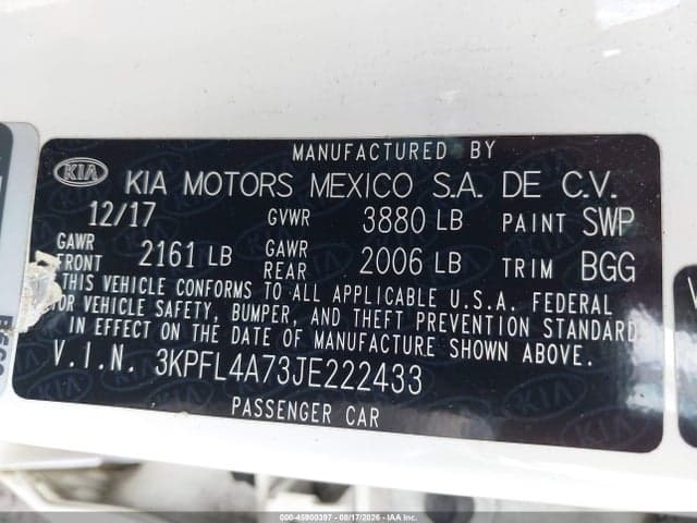 2018 KIA FORTE LX 9