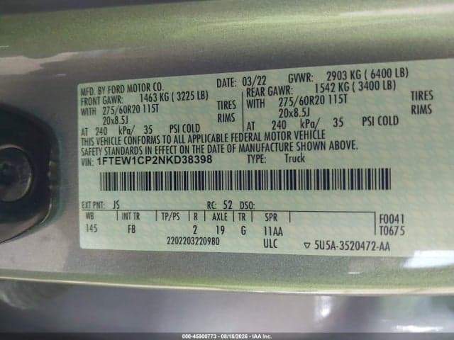 2022 FORD F-150 XLT 9