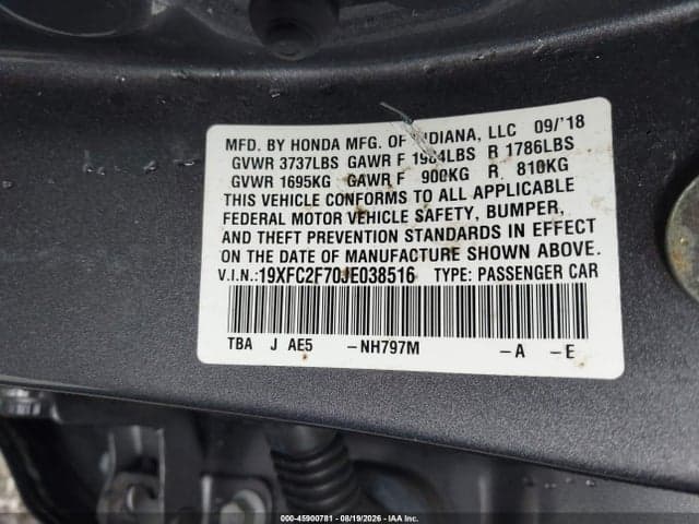 2018 HONDA CIVIC EX 9