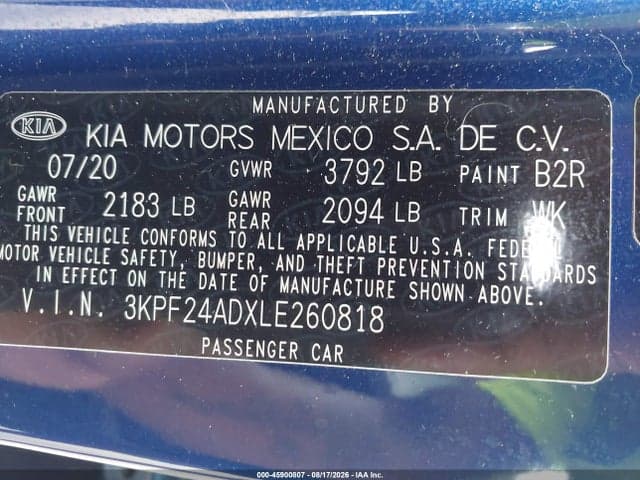 2020 KIA FORTE LXS 9