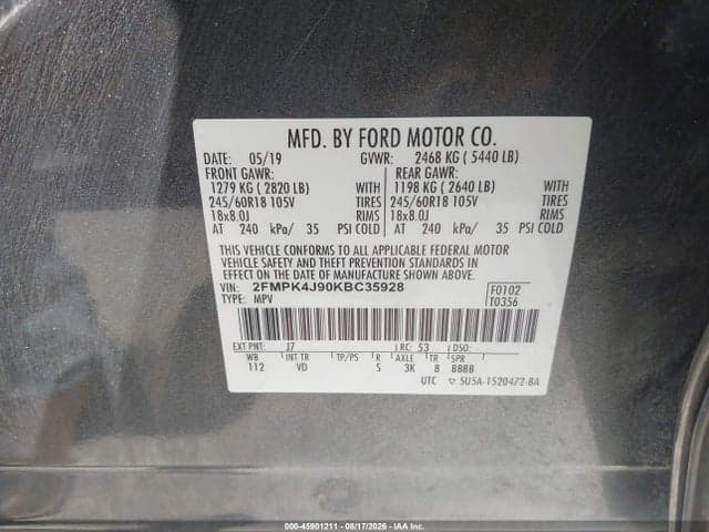 2019 FORD EDGE SEL 9