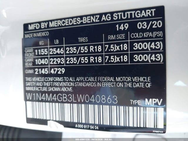 2020 MERCEDES-BENZ GLB 250 9