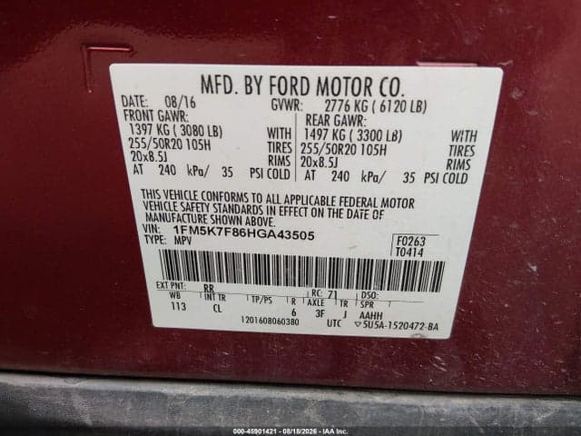 2017 FORD EXPLORER LIMITED 9