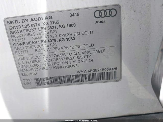 2019 AUDI E-TRON PREMIUM PLUS 9