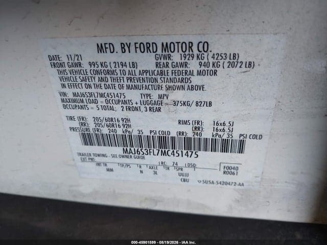 2021 FORD ECOSPORT S 9