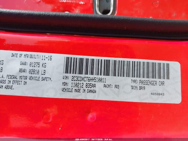 2017 DODGE CHARGER R/T RWD 9