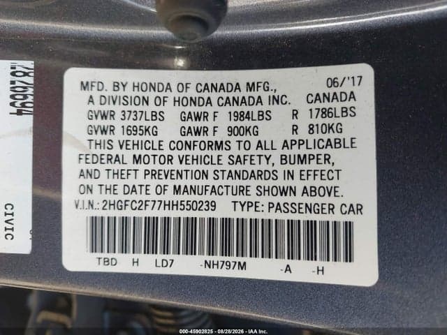 2017 HONDA CIVIC EX 9
