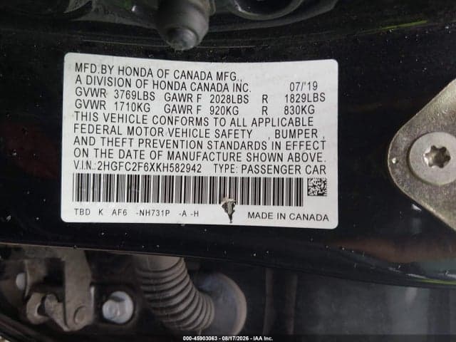 2019 HONDA CIVIC LX 9