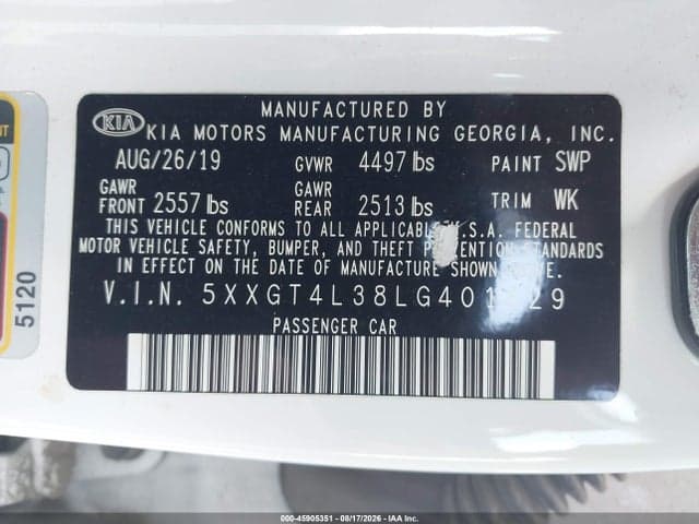 2020 KIA OPTIMA LX 9