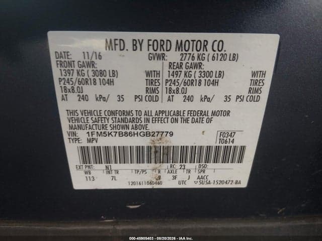 2017 FORD EXPLORER 9