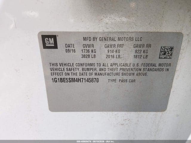 2017 CHEVROLET CRUZE LT AUTO 9
