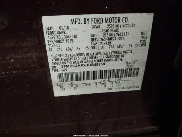 2018 FORD EDGE SPORT 9