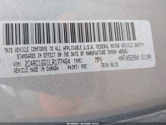 2020 CHRYSLER PACIFICA LIMITED 9