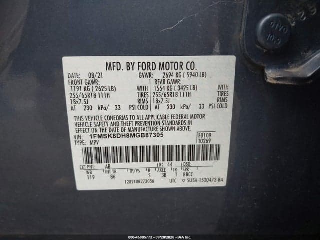 2021 FORD EXPLORER XLT 9