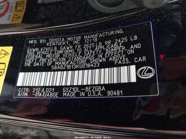 2019 LEXUS ES 350 9