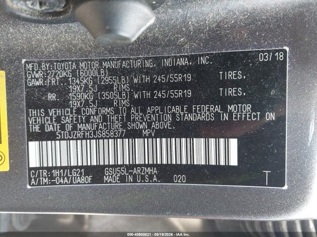 2018 TOYOTA HIGHLANDER SE 9