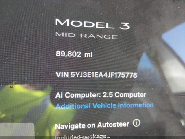 2018 TESLA MODEL 3 LONG RANGE/MID RANGE 7