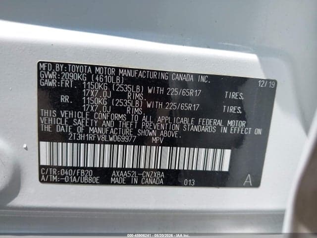 2020 TOYOTA RAV4 LE 9