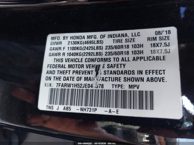 2018 HONDA CR-V EX 9