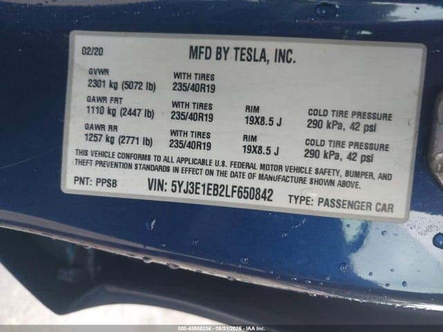 2020 TESLA MODEL 3 LONG RANGE DUAL MOTOR ALL-WHEEL DRIVE 9