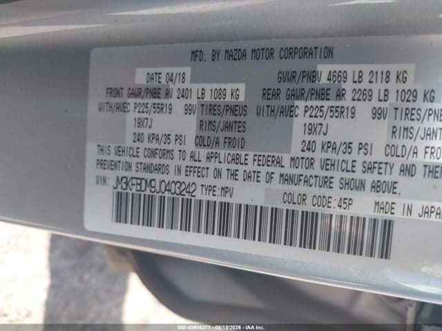 2018 MAZDA CX-5 GRAND TOURING 9