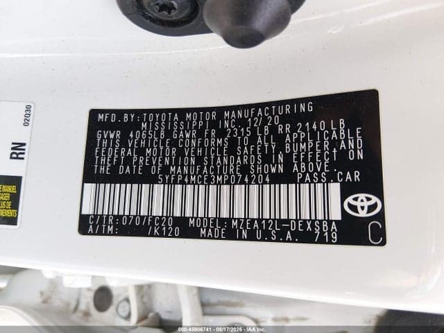 2021 TOYOTA COROLLA SE 9