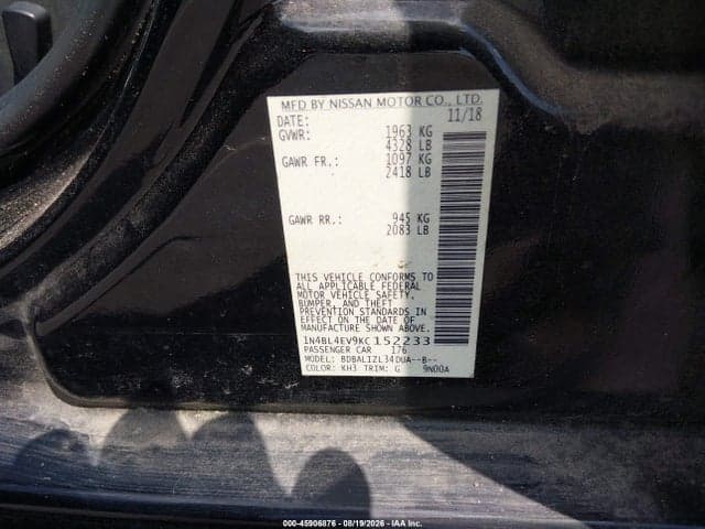 2019 NISSAN ALTIMA 2.5 SL 9