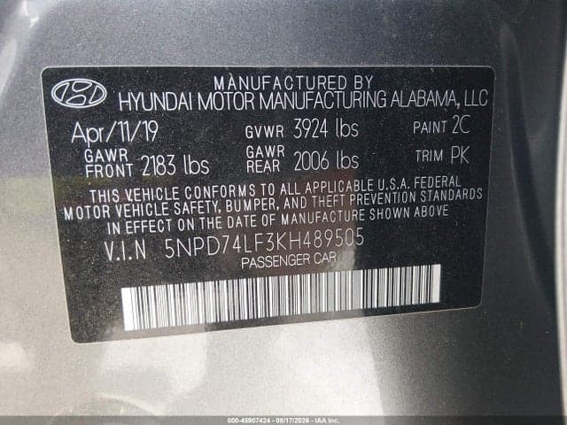 2019 HYUNDAI ELANTRA SE 9