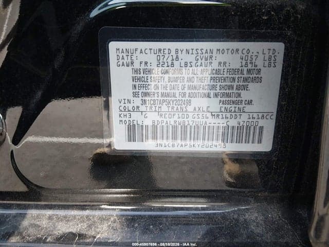 2019 NISSAN SENTRA SR TURBO 8