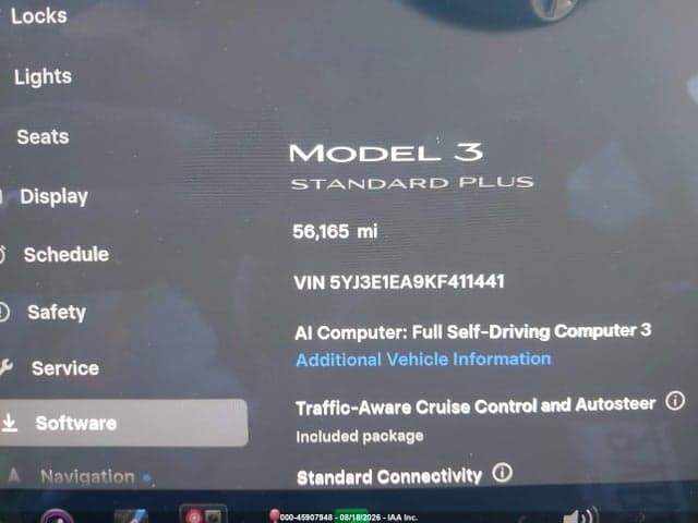 2019 TESLA MODEL 3 LONG RANGE/MID RANGE/STANDARD RANGE/STANDARD RANGE PLUS 7