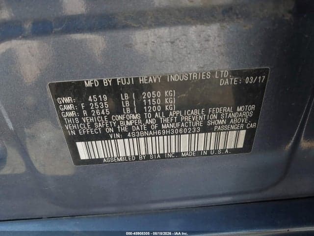 2017 SUBARU LEGACY 2.5I PREMIUM 9