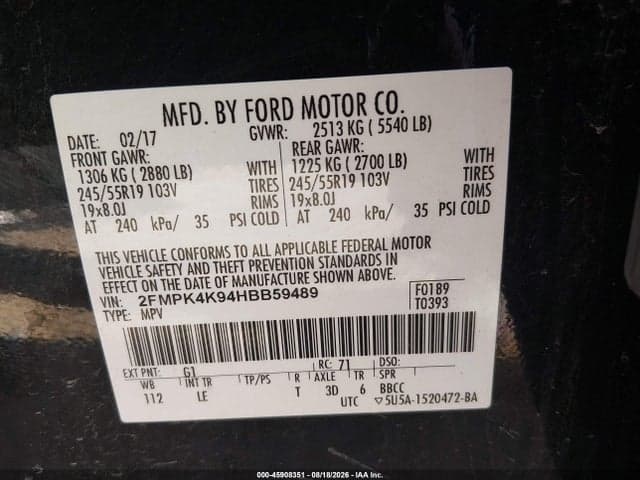 2017 FORD EDGE TITANIUM 9