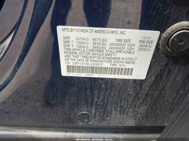 2018 ACURA MDX TECHNOLOGY PACKAGE ACURAWATCH PLUS PKG 9